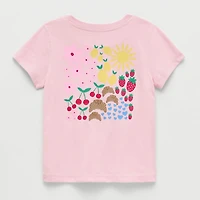 Okie Dokie Toddler Girls Easy-on + Easy-off Sensory Friendly Round Neck Short Sleeve Adaptive Regular Fit Graphic T-Shirt