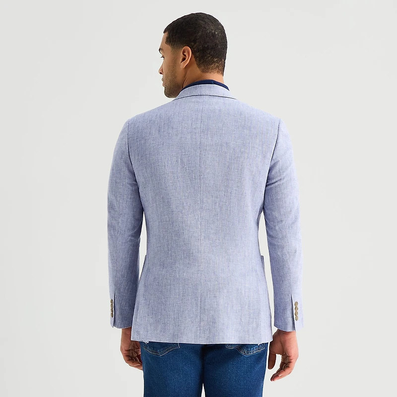 Stafford Linen Cotton Blend Mens Regular Fit Sport Coat