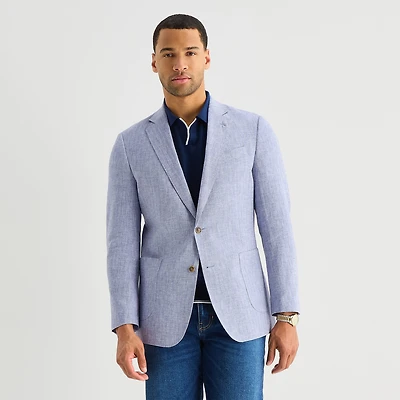 Stafford Linen Cotton Blend Mens Regular Fit Sport Coat