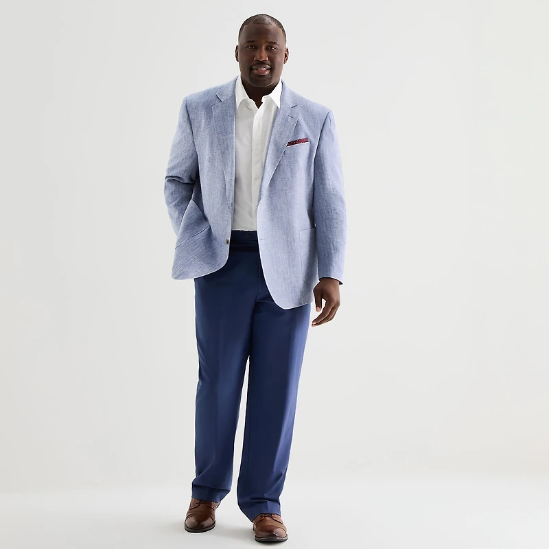 Stafford Linen Cotton Mens Big and Tall Classic Fit Sport Coat