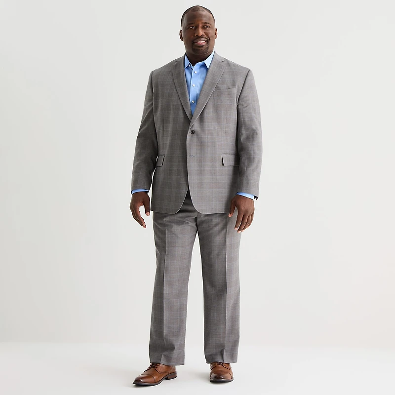 Stafford Coolmax All Season Ecomade Mens Classic Fit Plaid Big and Tall Suit Jacket