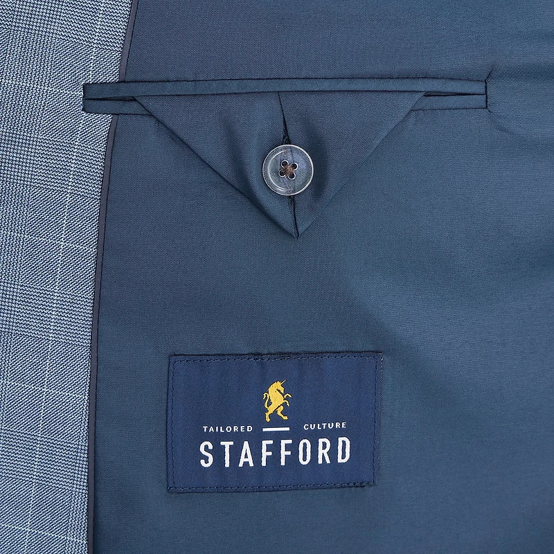 Stafford Coolmax All Season Ecomade Mens Regular Fit Plaid Big and Tall Suit Jacket