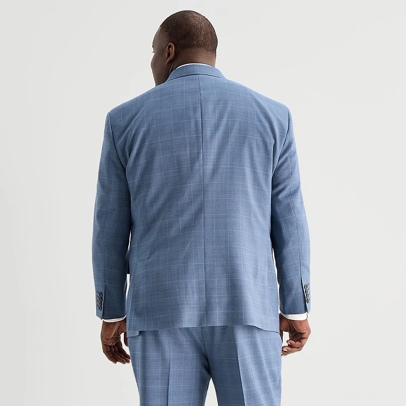 Stafford Coolmax All Season Ecomade Mens Regular Fit Plaid Big and Tall Suit Jacket