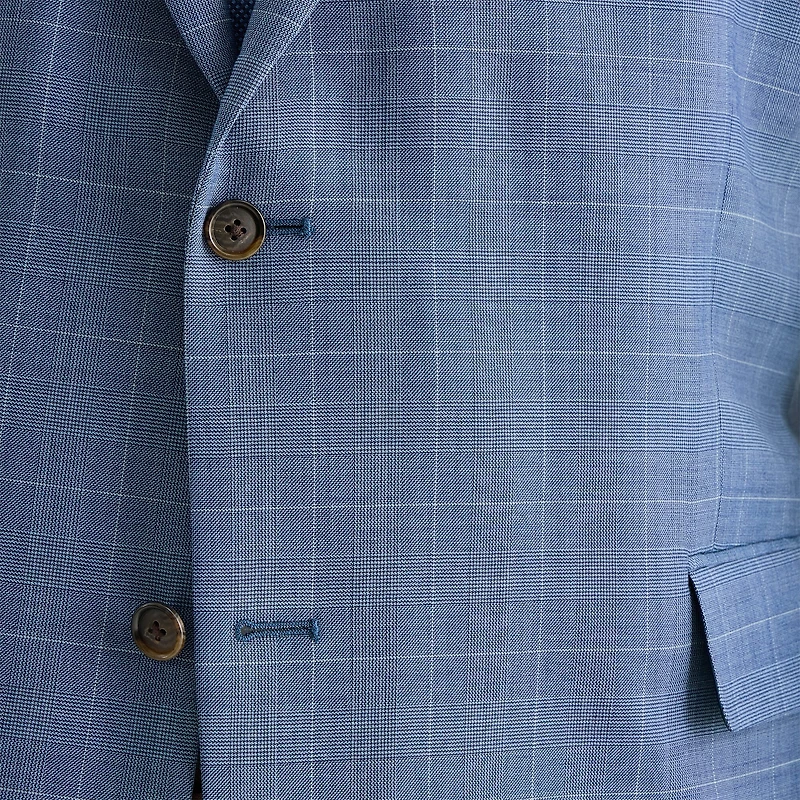 Stafford Coolmax All Season Ecomade Mens Regular Fit Plaid Big and Tall Suit Jacket