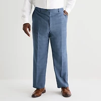Stafford Coolmax All Season Ecomade Mens Big and Tall Regular Fit Plaid Flat Front Suit Pant
