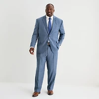 Stafford Coolmax All Season Ecomade Mens Big and Tall Regular Fit Plaid Flat Front Suit Pant