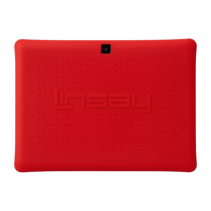 LINSAY® 10.1 Octa Core 128Gb Android 15 Tablet Kids Red Back