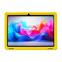 LINSAY® 10.1 Octa Core 128Gb Android 15 Tablet Kids Yellow Back Case