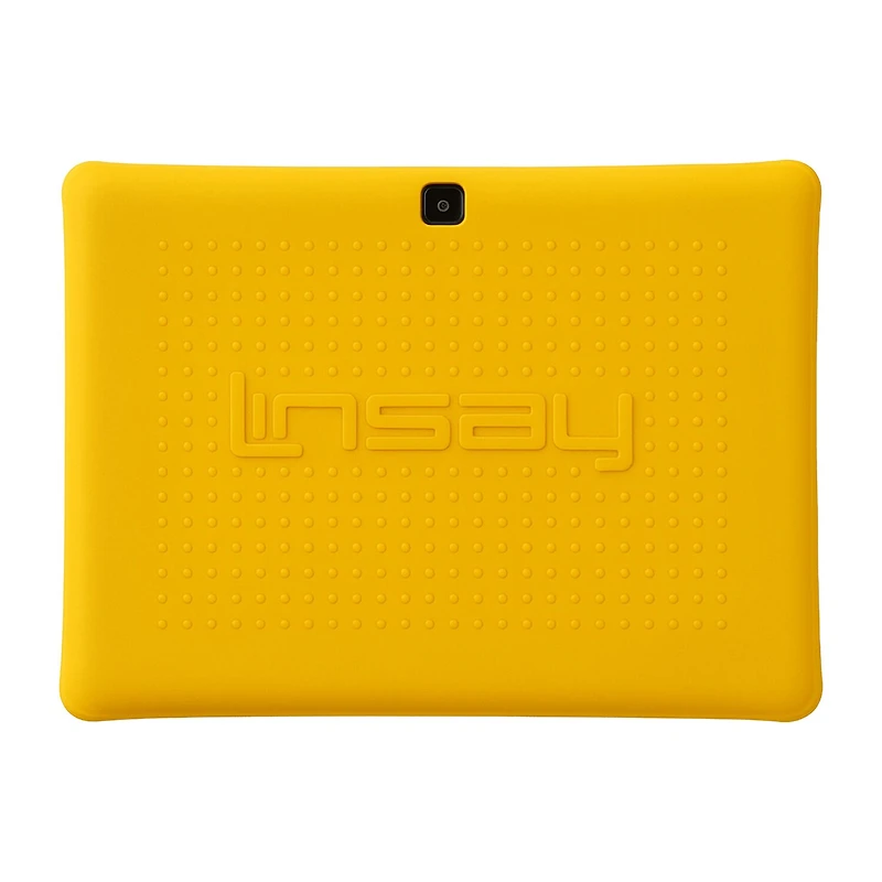 LINSAY® 10.1 Octa Core 128Gb Android 15 Tablet Kids Yellow Led
