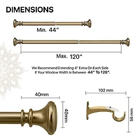 Deco Window Soft Gold Program 1 IN Curtain Rod