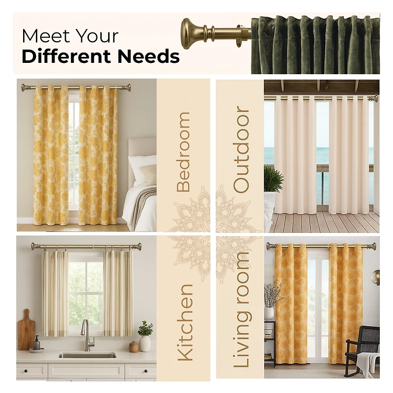 Deco Window Soft Gold Program 1 IN Curtain Rod