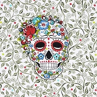 Fiesta Skull and Vine Apron