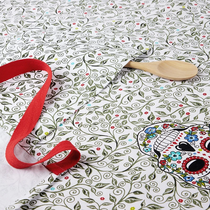 Fiesta Skull and Vine Apron