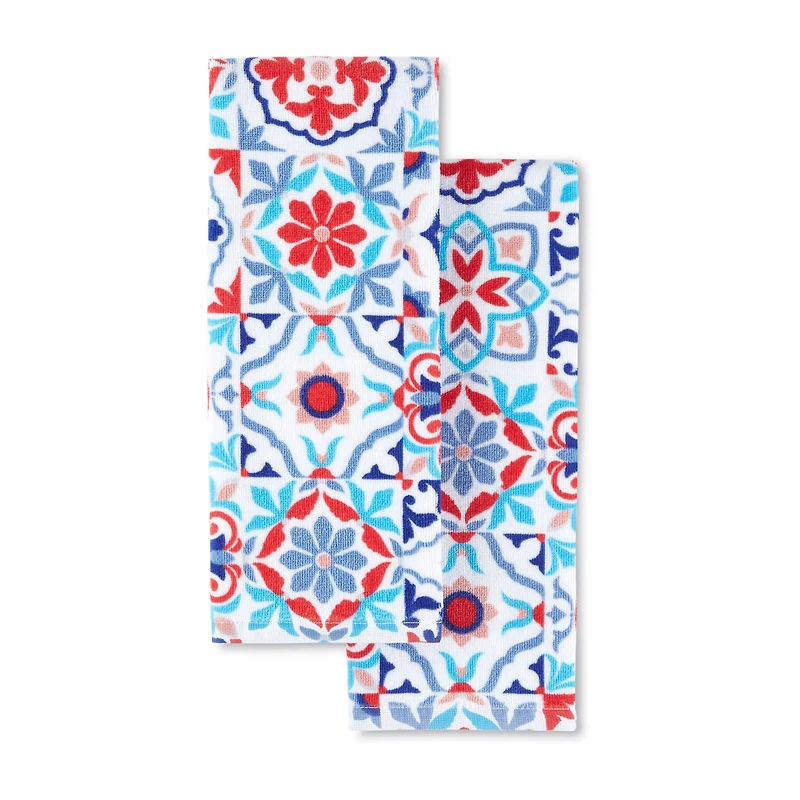 Fiesta Worn Tiles 2-pc. Kitchen Towel Set