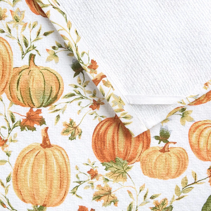 Martha Stewart Autumn Harvest Pumpkins 3-pc. Kitchen Towel Set
