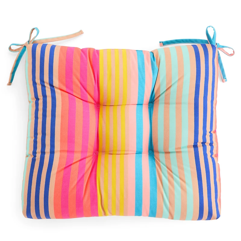 Outdoor Oasis Multistripe Print Patio Seat Cushion