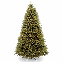 National Tree Co. Downswept Douglas Fir Hinged Foot Pre-Lit Fir Christmas Tree
