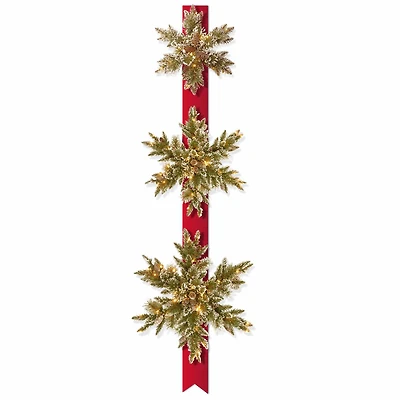 National Tree Co. Glittery Bristle Pine Snowflakes Christmas Yard Art