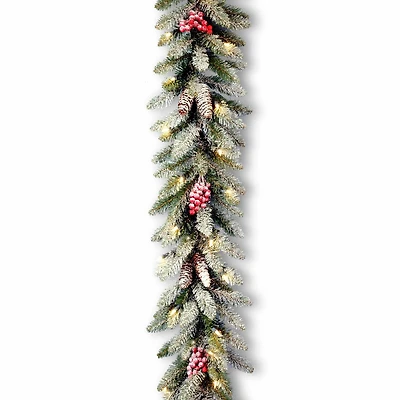 National Tree Co. Snow Splashed Dunhill Fir Christmas Indoor Outdoor Garland