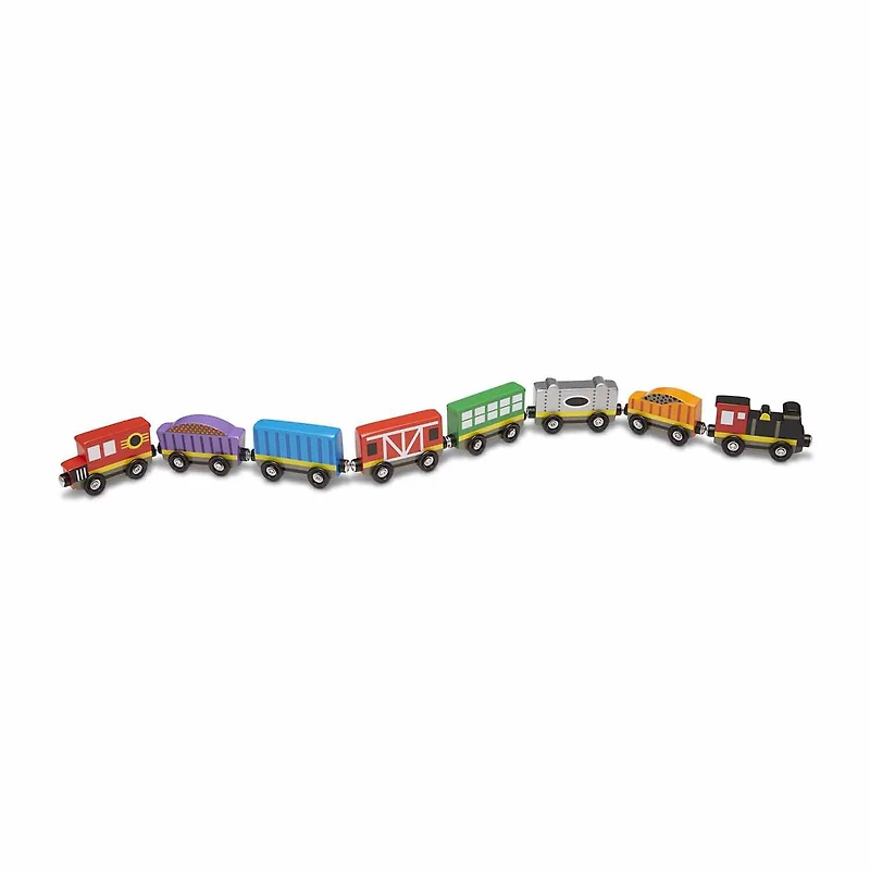 Melissa & Doug Wooden Train Cars Interactive Toy