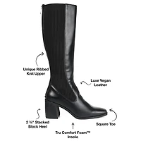 Journee Collection Womens Winny Stacked Heel Dress Boots