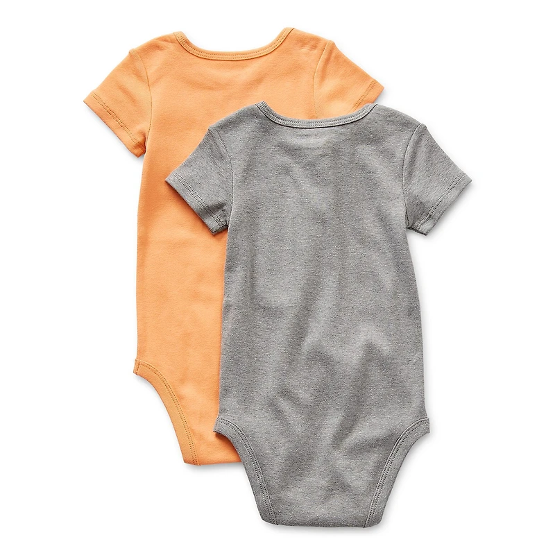 Okie Dokie Baby Unisex Crew Neck Short Sleeve Rib 2-pc. Bodysuit