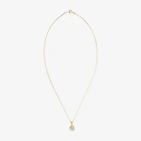 Diamond Blossom Womens 1/4 CT. T.W. Natural White Diamond 10K Gold Round 18 Inch Pendant Necklace