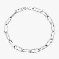 Made in Italy Womens 14K Gold 8 Inch Hollow Paperclip Chain Bracelet