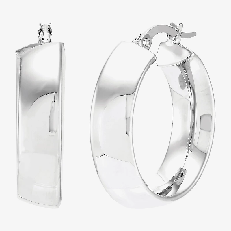Made in Italy Womens 14K Gold 15mm Hoop Earrings