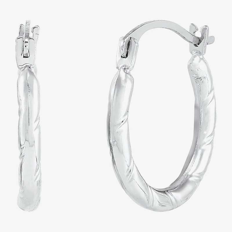 Womens 14K Gold 15.4mm Hoop Earrings