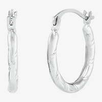 Womens 14K Gold 15.4mm Hoop Earrings