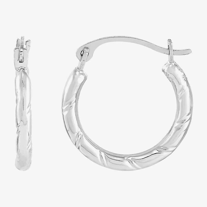 Womens 14K Gold 15.4mm Hoop Earrings