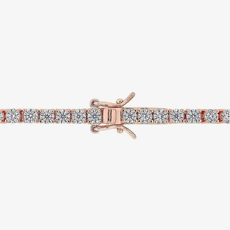 Womens 5 CT. T.W. Lab Created White Moissanite 18K Rose Gold Over Silver Tennis Bracelet