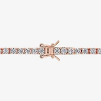 Womens 5 CT. T.W. Lab Created White Moissanite 18K Rose Gold Over Silver Tennis Bracelet