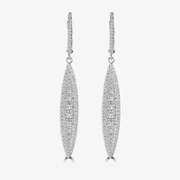 Diamonart Womens Cubic Zirconia Sterling Silver Curved Drop Earrings