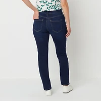 Liz Claiborne Plus Womens Sara Mid Rise Slim Fit, Skinny Leg Jean