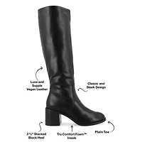 Journee Collection Womens Romilly Stacked Heel Dress Boots