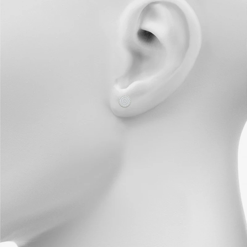 1/2 CT. T.W. Natural White Diamond 10K Gold 10.5mm Stud Earrings