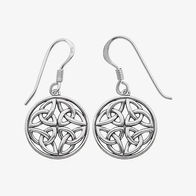Sterling Silver Celtic Circle Drop Earrings