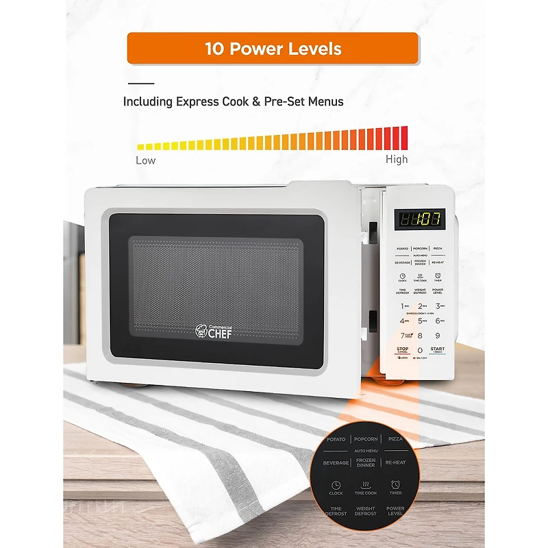 Commercial Chef 0.7-Cu. Ft. Countertop Microwave - White