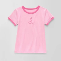 Thereabouts Rib Little & Big Kid Girls Crew Neck Short Sleeve Classic Fit Graphic T-Shirt