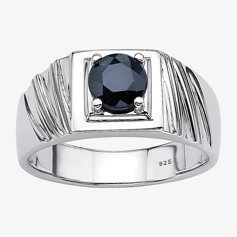 Mens Genuine Sapphire Sterling Silver Fashion Ring