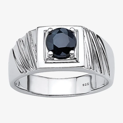 Mens Genuine Sapphire Sterling Silver Fashion Ring