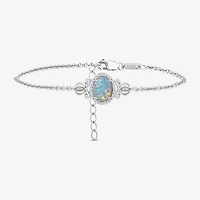 Womens Sterling Silver 7 Inch Rolo Oval Cinderella Princess Chain Bracelet