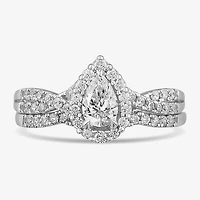Signature By Modern Bride 7/8 CT.T.W. Lab-Grown (G-H / SI1-SI2) Diamond Pear Side Stone Bridal Set 10K or 14K Gold