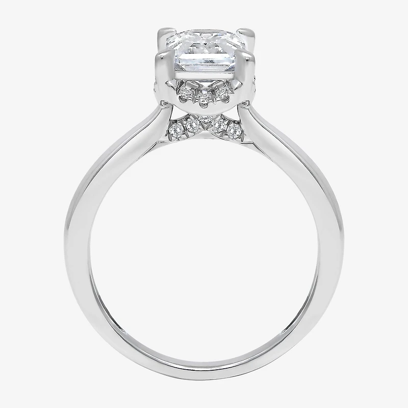 (I / I1) Womens 2 1/7 Ct. T.W. Lab Grown White Diamond 14K Gold Halo Engagement Ring