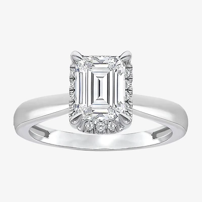 (I / I1) Womens 2 1/7 Ct. T.W. Lab Grown White Diamond 14K Gold Halo Engagement Ring