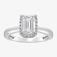 (I / I1) Womens 2 1/7 Ct. T.W. Lab Grown White Diamond 14K Gold Halo Engagement Ring