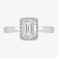 (I / I1) Womens 2 1/7 Ct. T.W. Lab Grown White Diamond 14K Gold Halo Engagement Ring