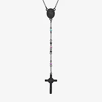 Steeltime Miraculous Medal Mens Stainless Steel Hypoallergenic 26 Inch Rosary Necklace